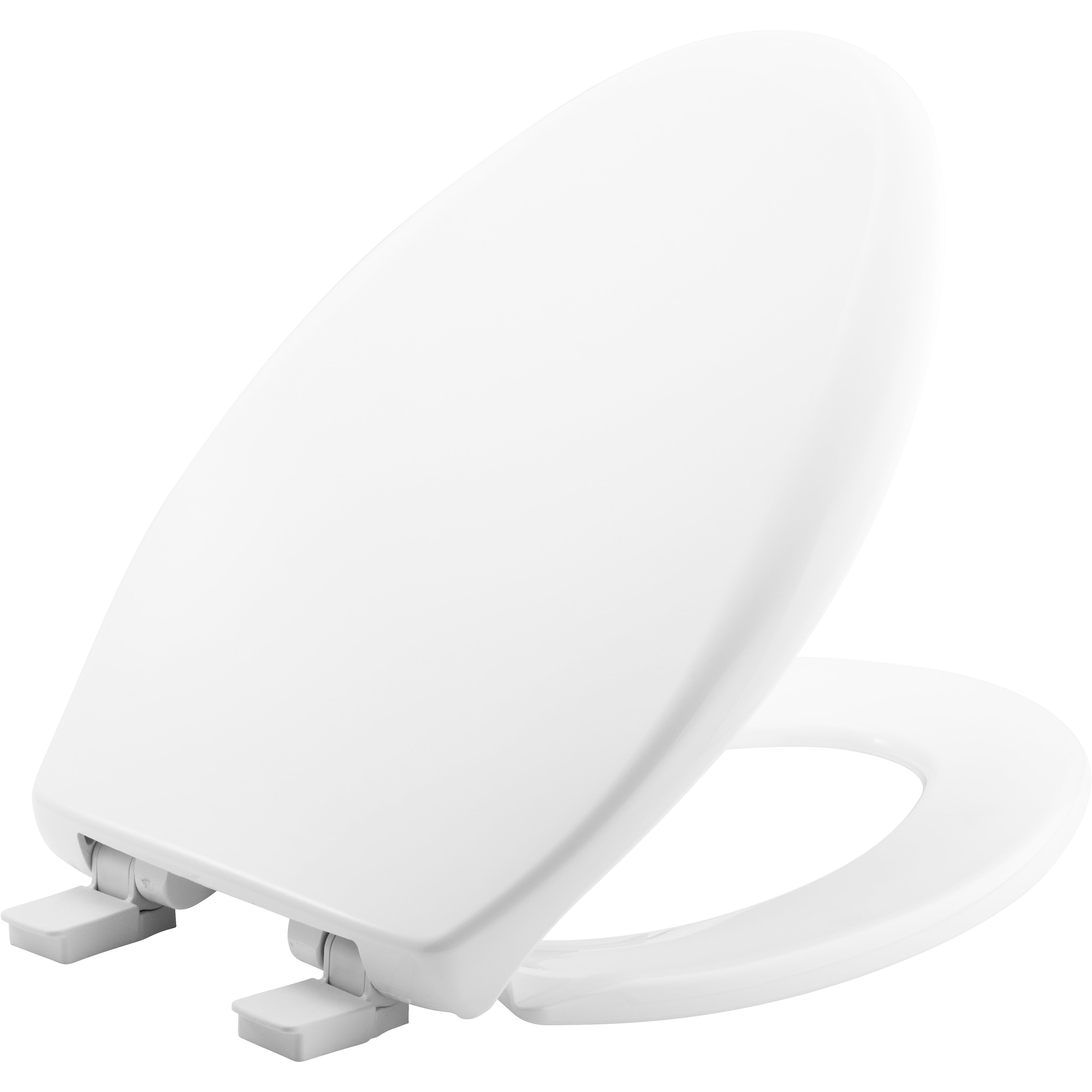 Bemis 1200E4 000 Affinity Elongated Plastic Toilet Seat in White with STA-TITE Seat Fastening System, EasyClean, WhisperClose, Precision Seat Fit Adjustable Hinge and Super Grip Bumpers