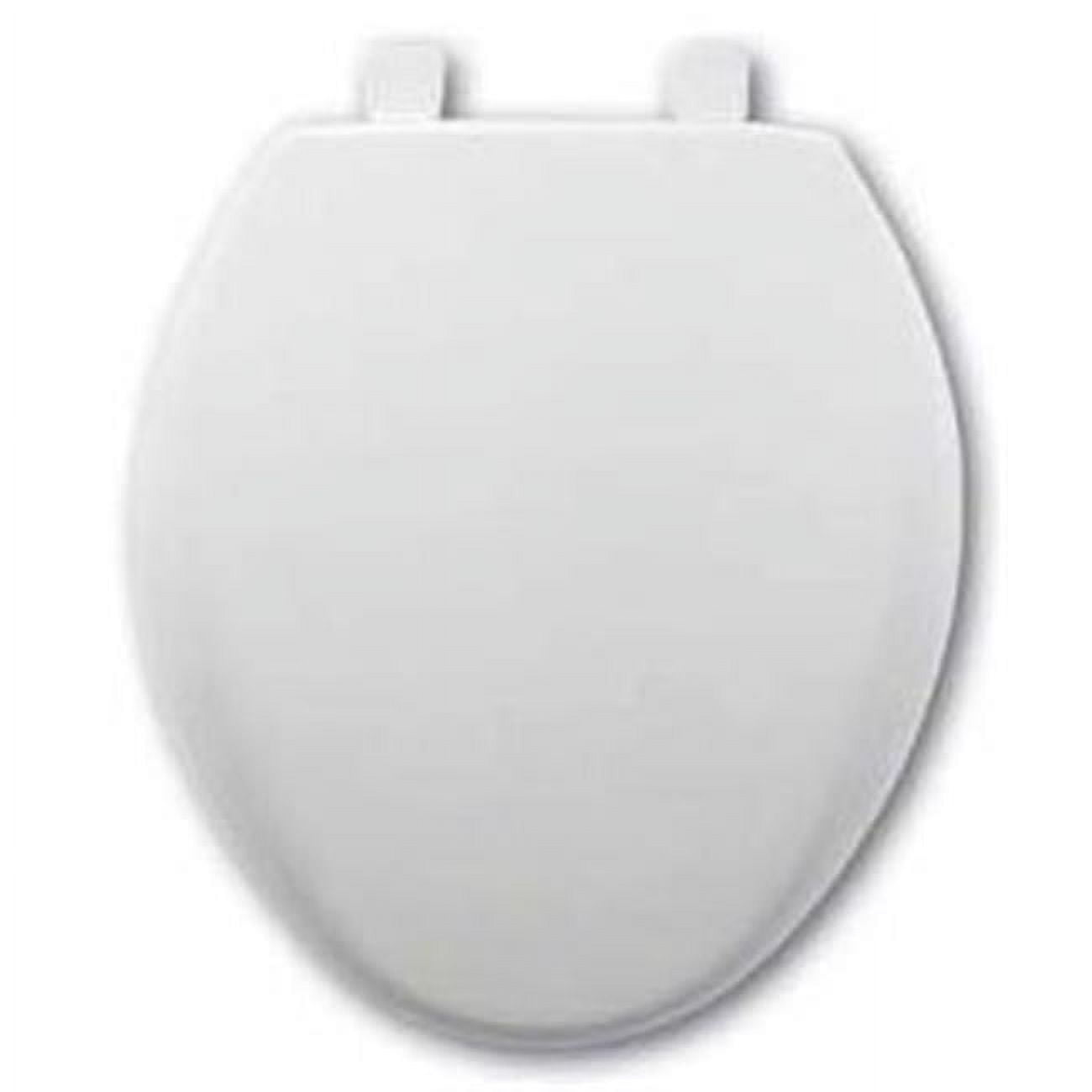 White Round Plastic Slow-Close Toilet Seat