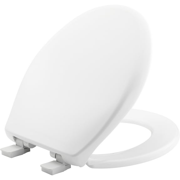 Bemis 200E4 000 Affinity Round Plastic Toilet Seat in White with STA-TITE Seat Fastening System, EasyClean, WhisperClose, Precision Seat Fit Adjustable Hinge and Super Grip Bumpers