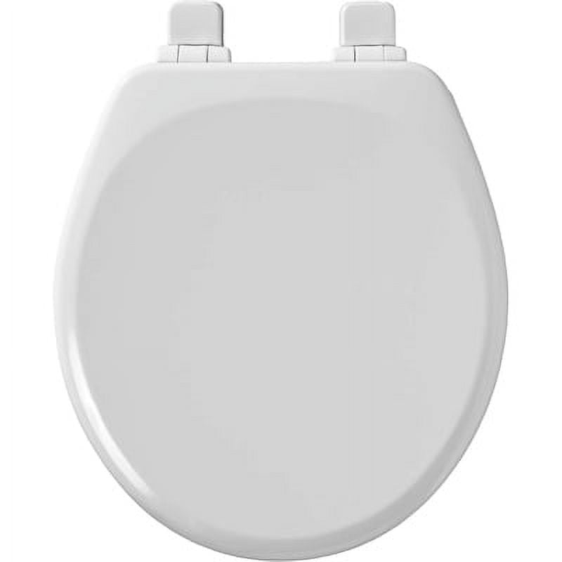 Bemis White Round Slow Closing Toilet Seat Will Never Loosen With The
