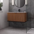 thumbnail image 1 of Bemma V-Tr36swm-S-1 Terra 36" Wall Mounted Single Basin Vanity Set - Walnut / Carrara, 1 of 7