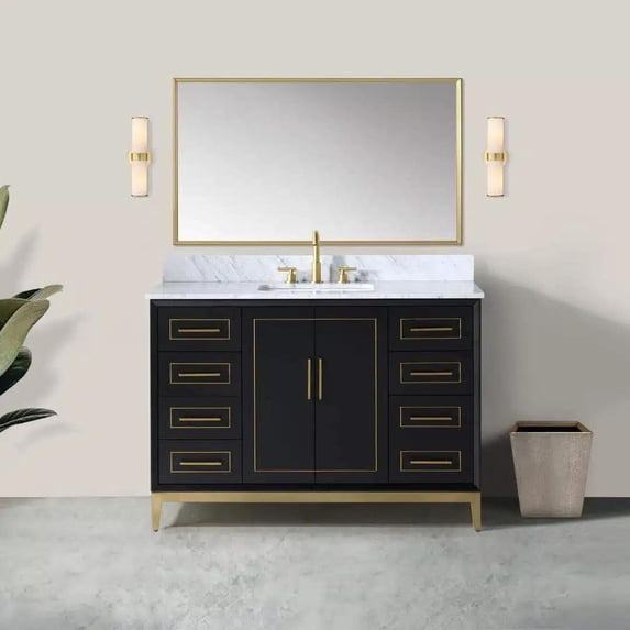 Bemma V-Gr48sfm-S-3 Gracie 48" Free Standing Single Basin Vanity Set - Midnight Black /