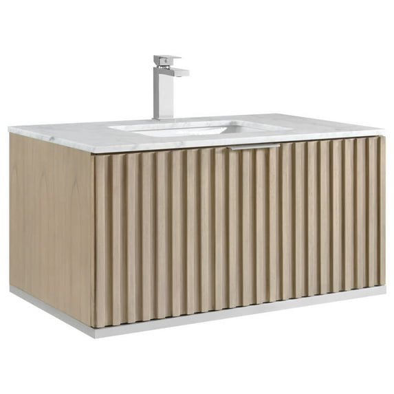 Bemma V-Tr36swm-S-1 Terra 36" Wall Mounted Single Basin Vanity Set - Cashmere Grey /