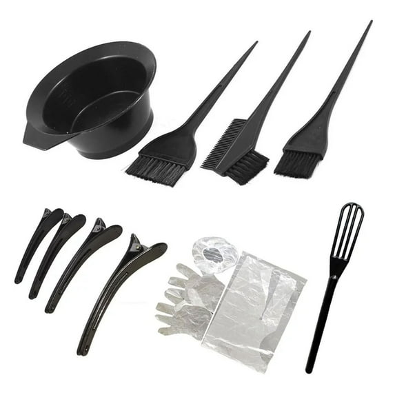 Bemona 12pcs DIY Hair Coloring Kit Hair Tinting Bowl Brush Gloves Hairpins Hair Coloring Cape Disposable Shower Cap Comb Hair Tools For Salon Home