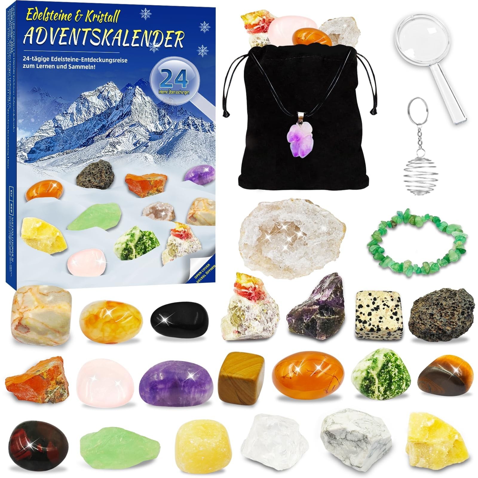 Bemona Christmas Advent Calendar 2024 Kids,Advent Calendar Crystals for