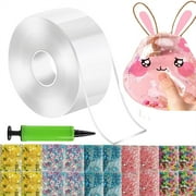 Bemona Nano Tape Bubble Kit, Double Sided Tape Plastic Bubble, Super Elastic Bubble Balloons With Inflator And 20 Pack Bubble Filling