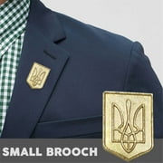 Bemona Ukraine Tridents Shield Gold Lapel Pin Badge 1.3x1.9cm,Birthday/Christmas/Thanksgiving/New Year/Valentine's Day Gift