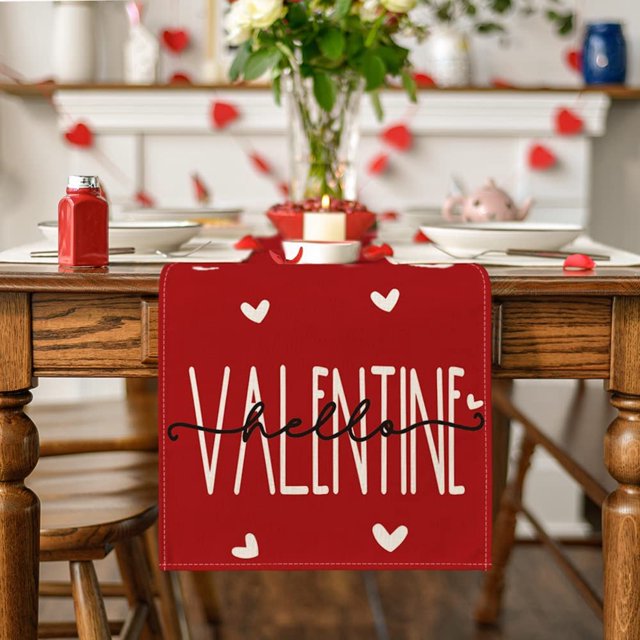 Bemona Valentine's Day Table Runners Table Runner Merry Tablecloth