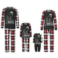 thumbnail image 1 of Bemycutue Family Matching Christmas Pajamas, Baby Romper/Dog Clothes/Letter Snowman Print Long Sleeve Tops and Plaid Pants Sleepwear Set, 1 of 10