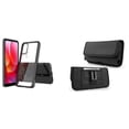 thumbnail image 1 of Bemz Case Bundle for Moto G Power 2022 - Fusion Impact Resistant Protection Cover (Black/Clear Back) with Rugged Nylon Belt Holster Phone Carrying Pouch (Horizontal), 1 of 8