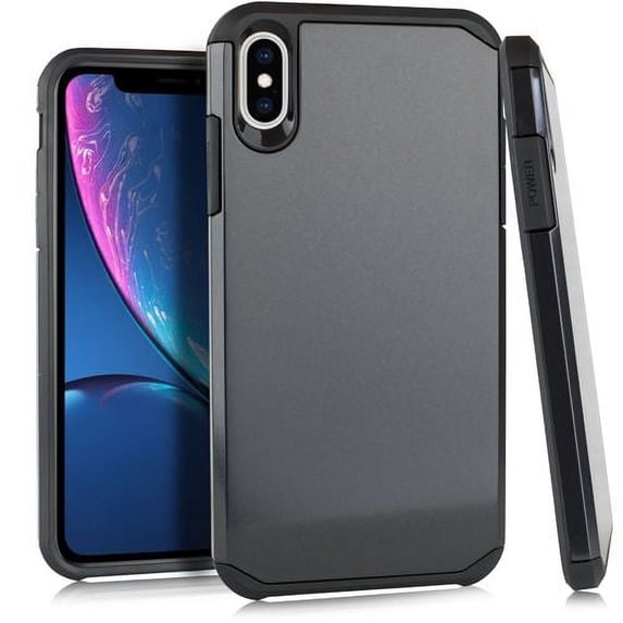 Bemz Dual Layer Armor Hybrid Phone Case and Atom Cloth Compatible with Apple iPhone XR - Black