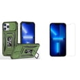 thumbnail image 1 of Bemz Hybrid Armor Case for iPhone 14 Pro Max (Rugged Protector with Camera Protection Cover and Rotating Ring Stand) with (2-Pack) Tempered Glass Screen Protectors - Forest Green, 1 of 4