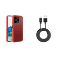 thumbnail image 1 of Bemz Hybrid Case for Celero 5G+ Plus 2024 (3rd Version) Bundle: Impact Resistant Slim Cover with Screen Protector [Tempered Glass], Fast Charging Sync USB-C to USB-A Cable (3.3 Feet) - Red, 1 of 9