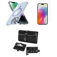 thumbnail image 1 of Bemz Magnetic Case for iPhone 15 with Camera Lens Protection (MagSafe Compatible) Shockproof Transparent Cover, Screen Protector, Horizontal Buckle Belt Holster Travel Pouch (Lavender Purple), 1 of 9