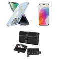 thumbnail image 1 of Bemz Magnetic Case for iPhone 15 with Camera Lens Protection (MagSafe Compatible) Shockproof Transparent Cover, Screen Protector, Horizontal Buckle Belt Holster Travel Pouch (Green), 1 of 9
