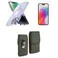 thumbnail image 1 of Bemz Magnetic Case for iPhone 15 with Camera Lens Protection (MagSafe Compatible) Shockproof Transparent Cover, Screen Protector, Vertical Rugged Nylon Belt Holster Pouch (Magenta Pink/Green), 1 of 9