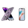 thumbnail image 1 of Bemz Magnetic Case for iPhone 15 Pro Max with Camera Lens Protection (Compatible with MagSafe) Shockproof Reinforced Air Corner Transparent Cover, Tempered Glass Screen Protector (Magenta Pink), 1 of 8