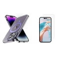 thumbnail image 1 of Bemz Magnetic Case for iPhone 15 Pro Max with Camera Lens Protection (Compatible with MagSafe) Shockproof Reinforced Air Corner Transparent Cover, Tempered Glass Screen Protector (Lavender Purple), 1 of 8