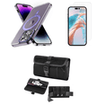 thumbnail image 1 of Bemz Magnetic Case for iPhone 15 Pro Max with Camera Lens Protection (MagSafe Compatible) Shockproof Transparent Cover, Screen Protector, Horizontal Buckle Belt Holster Travel Pouch (Lavender Purple), 1 of 9