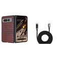 thumbnail image 1 of Bemz PU Leather Snap-On (Brown) Phone Case for Google Pixel Fold with Digital LED Display Fast Charging USB-C to USB-C Cable (3.3 Feet), 1 of 4