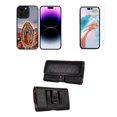 thumbnail image 1 of Bemz Phone Case for iPhone 15 Plus Bundle with Lightweight Shockproof Scratch Resistant UV Print Protective TPU Cover, Glass Screen Protector, Horizontal PU Leather Belt Holster Pouch (Virgin Mary), 1 of 9