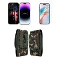 thumbnail image 1 of Bemz Phone Case for iPhone 15 Plus Bundle with Lightweight Shockproof Scratch Resistant UV Print Protective TPU Cover, Screen Protector, Vertical Nylon Belt Holster Pouch (American Flag Eagle), 1 of 9