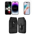 thumbnail image 1 of Bemz Phone Case for iPhone 15 Plus Bundle with Lightweight Shockproof Scratch Resistant UV Print Protective TPU Cover, Screen Protector, Vertical Release Buckle Belt Holster Pouch (Mexico Eagle), 1 of 9