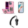 thumbnail image 1 of Bemz Phone Case for iPhone 15 Plus with Camera Protection Heavy Duty Magnetic Kickstand Cover, Glass Screen Protector, 40W Car Charger (USB-C Port) - 5 Foot (Rose Pink), 1 of 9