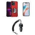 thumbnail image 1 of Bemz Phone Case for iPhone 15 Plus with Camera Protection Heavy Duty Magnetic Kickstand Cover, Glass Screen Protector, 40W Car Charger (USB-C Port) - 5 Foot (Titanium Red), 1 of 9