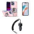 thumbnail image 1 of Bemz Phone Case for iPhone 15 Plus with Camera Protection Heavy Duty Magnetic Kickstand Cover, Glass Screen Protector, 40W Car Charger (USB-C Port) - 5 Foot (Titanium Pink Gray), 1 of 9