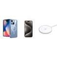 thumbnail image 1 of Bemz Phone Case for iPhone 15 Plus with Magnetic Charging Slim Shock Absorbent Silicone Cover, Tempered Glass Screen Protector, 15W Wireless Charging Pad USB C Fast Magnetic Charger (Clear), 1 of 9