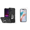 thumbnail image 1 of Bemz Phone Case for iPhone 15 Plus with Tempered Glass Screen Protector, Camera Protection Heavy Duty Shockproof Protection Magnetic Mount Stand Cover (Titanium Black), 1 of 6