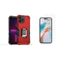 thumbnail image 1 of Bemz Phone Case for iPhone 15 Plus with Tempered Glass Screen Protector, Camera Protection Heavy Duty Shockproof Protection Magnetic Mount Stand Cover (Titanium Red), 1 of 5