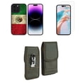 thumbnail image 1 of Bemz Phone Case for iPhone 15 Pro Bundle with Lightweight Shockproof Scratch Resistant UV Print Protective TPU Cover, Screen Protector, Vertical Rugged Nylon Belt Holster Pouch (Mexico Flag), 1 of 9