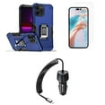 thumbnail image 1 of Bemz Phone Case for iPhone 15 Pro with Camera Protection Heavy Duty Magnetic Kickstand Cover, Glass Screen Protector, 40W Car Charger (USB-C Port) - 5 Foot (Cobalt Blue), 1 of 9