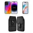 thumbnail image 1 of Bemz Phone Case for iPhone 15 Pro Max Bundle with Lightweight Shockproof Scratch Resistant UV Print Protective TPU Cover, Screen Protector, Vertical Release Buckle Belt Holster Pouch (Galaxy Splash), 1 of 9