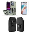 thumbnail image 1 of Bemz Phone Case for iPhone 15 Pro Max with Camera Protection Heavy Duty Magnetic Kickstand Cover, Screen Protector, Vertical Release Buckle Belt Holster Pouch (Sage Green), 1 of 9