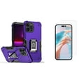thumbnail image 1 of Bemz Phone Case for iPhone 15 Pro Max with Tempered Glass Screen Protector, Camera Protection Heavy Duty Shockproof Protection Magnetic Mount Stand Cover (Dark Purple), 1 of 6