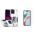 thumbnail image 1 of Bemz Phone Case for iPhone 15 Pro with Tempered Glass Screen Protector, Camera Protection Heavy Duty Shockproof Protection Magnetic Mount Stand Cover (Lunar Silver), 1 of 6
