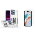 thumbnail image 1 of Bemz Phone Case for iPhone 15 Pro with Tempered Glass Screen Protector, Camera Protection Heavy Duty Shockproof Protection Magnetic Mount Stand Cover (Titanium White), 1 of 6