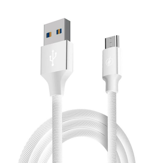 Bemz Rope USB Cable for Moto G Stylus 5G (USB-C to USB-A Cable) with Touch Tool - 6.5 Feet (2 Meters), White