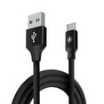thumbnail image 1 of Bemz Rope USB Cable for Samsung Galaxy A12 (USB-C to USB-A Cable) with Touch Tool - 6.5 Feet (2 Meters), Black, 1 of 5