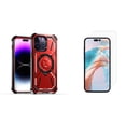 thumbnail image 1 of Bemz Rugged Case for iPhone 15 Plus - Tough Magnetic Ring Stand Charger Cover with Tempered Glass Screen Protectors (Red), 1 of 6