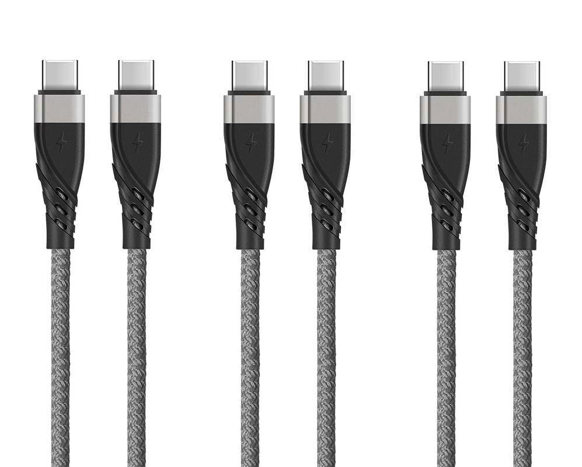 Bemz USB C Cable, Heavy Duty USB C to USB C Cable (3 Pack, 3 Feet), 60W/3A Power Delivery