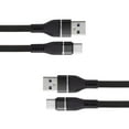 thumbnail image 1 of Bemz USB-C to USB-A Cables for Nokia G300 (Heavy Duty Nylon Fast Charging USB Type-C Charger Cables) - 3.3 Feet (1 Meter) - Black - 2 Pack, 1 of 8