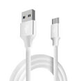 thumbnail image 1 of Bemz USB-C to USB-A Charger Cable for Nokia G300 (Heavy Duty Nylon Fast Charging USB Type-C Cable) - 6.5 Feet (2 Meters) - White, 1 of 5