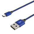 thumbnail image 1 of Bemz USB Cable Compatible with Moto G Power, G Pure, Edge, G100, G Stylus 5G, One 5G Ace, G Play, G Fast, Heavy Duty Nylon Braided USB Type-C (USB-C to USB-A) Cable - 6.5 Feet (2 Meters) - Blue, 1 of 6