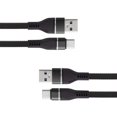 thumbnail image 1 of Bemz USB Cables Compatible with LG Q70 Bundle: Heavy Duty Reinforced Connector Nylon Braided USB Type-C to USB-A Cables - 2 Pack, 3.3 Feet (1 Meters) - Black, 1 of 8
