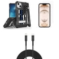 thumbnail image 1 of Bemz iPhone 13 Mini Bundle: Tri Shield Military Grade Armor Rugged Case (Thin Blue Line Skull), Premium Glass Screen Protectors (2-Pack), USB-C to Lightning Cable (3.3ft/1m), 1 of 8