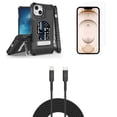 thumbnail image 1 of Bemz iPhone 13 Mini Bundle: Tri Shield Military Grade Armor Rugged Case (Thin Blue Line Skull), Premium Glass Screen Protectors (2-Pack), USB-C to Lightning Cable (3.3ft/1m), 1 of 8